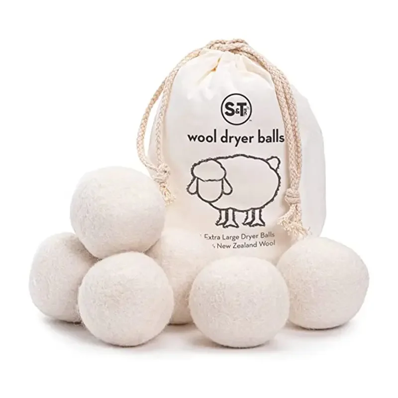 Hot Sale Wholesale Eco Friendly Laundry Wool Dryer Balls with Cotton Bag Household Washing Laundry Wool Dryer Balls For Laundry