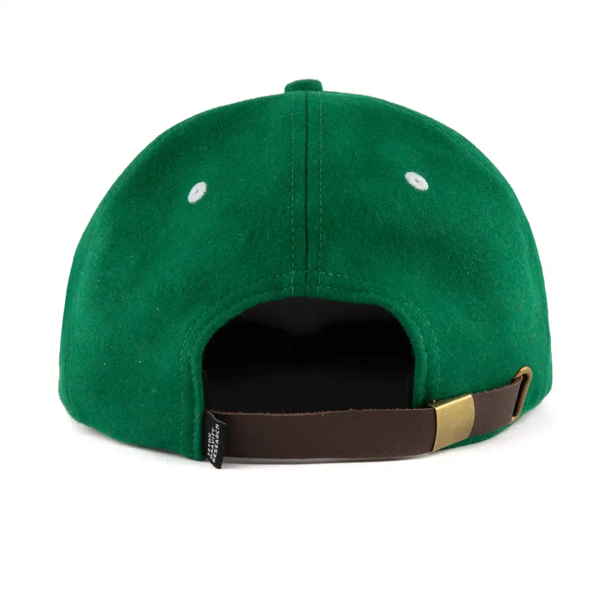 Wool hat custom logo unstructured green melton snapback cap with felt embroidery logo