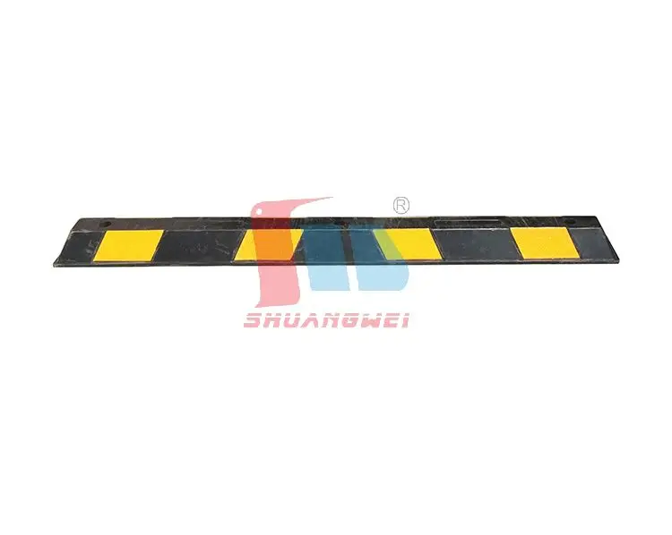 Quality Guarantee Yellow Black Rubber Durable Parking Safety Stop Wheel Chock Parking Lot Curb Blocks Car Parking Stopper