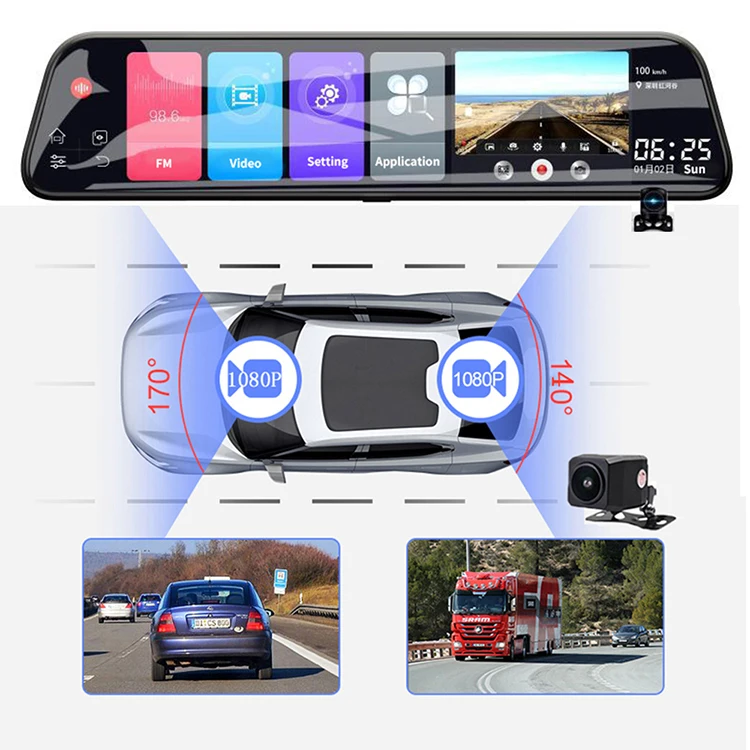  Автомобильный видеорегистратор EGO 10 дюймов android 8 1 gps-навигатор Wi-Fi камера с двумя объективами зеркало заднего вида