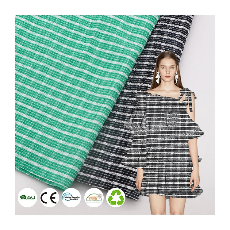 Hot Sale Women Dress Polyester spandex knitted Crinkle Crepe clothing Fabric