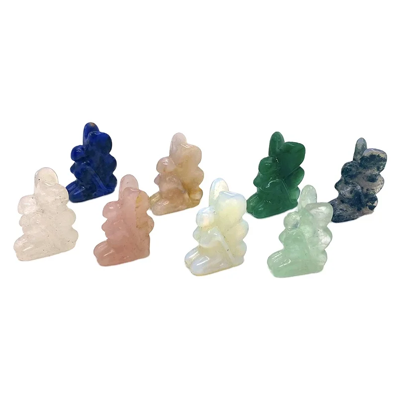 Wholesale natural crystal Hand-carved Flower Angel decoration Butterfly Fairy carvings