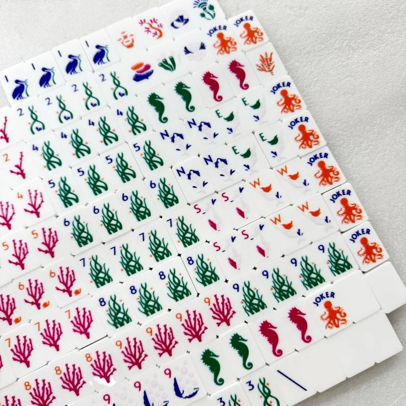 custom malaysia japanese blank pink rummy american mahjong tiles set board game acrylic mahjong game