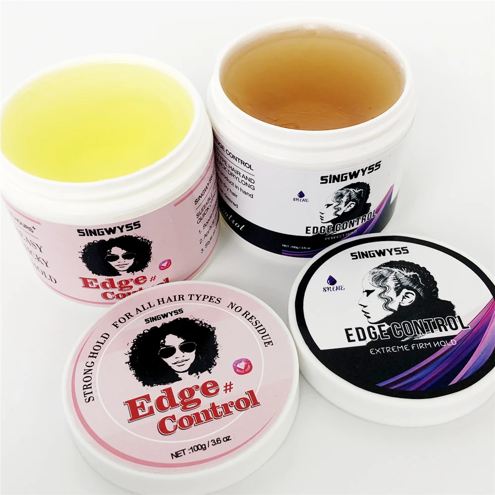 Private label custom logo natural edge control wax hair gel bulk braid alcohol free best edge control