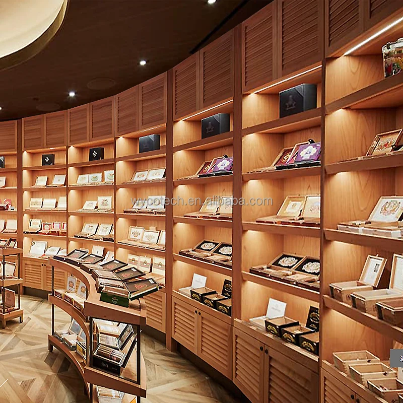 Custom Luxury Electric Glass Cigar Humidor Cooler Cabinet with Inverter Compressor EMBRACO brand and Air Fan Cooling System