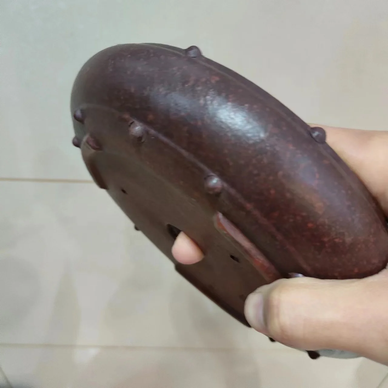 Классический Круглый бронзовый глиняный горшок для бонсай с гвоздями