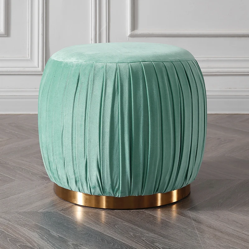 Новый дизайн, мягкий табурет, бархатные табуреты, оттоманки, розовый круглый пуф, табурет, диван