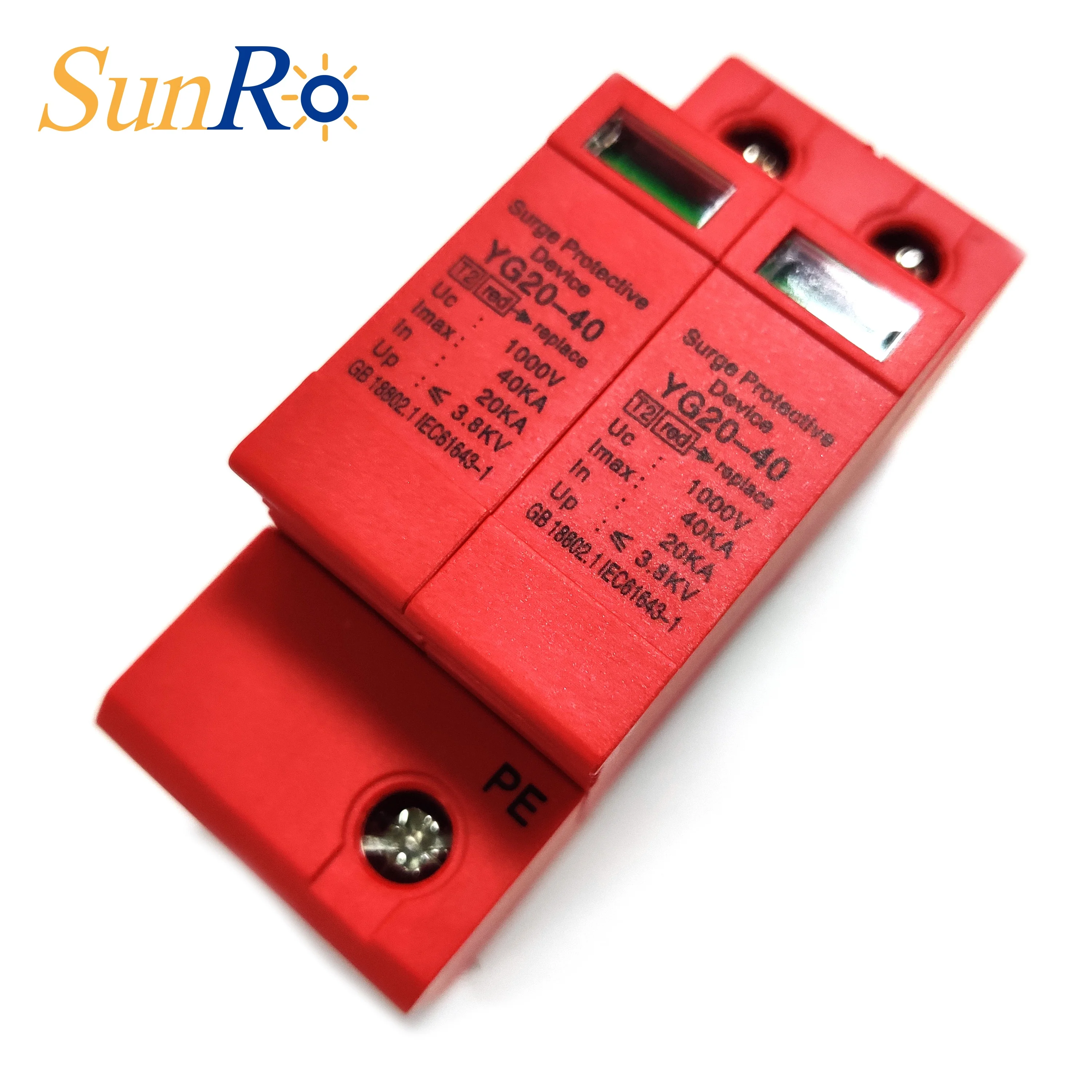SunRo Solar PV 1000V 20-40KA Surge Arrester Device solar surge protector ac pv spd DC