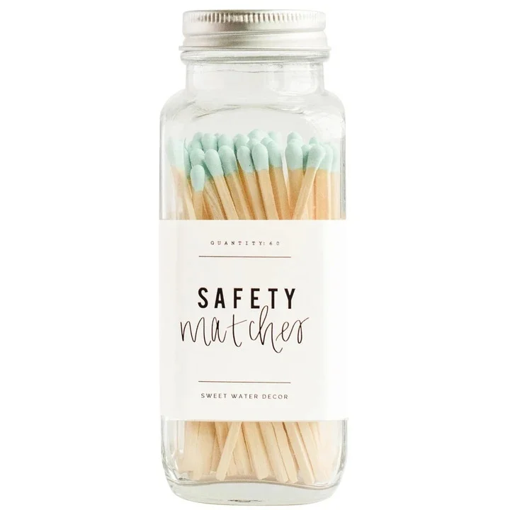 Safety Mini Glass Long Incense Candle Colored Matches Glass Jar With Striking Candle Matches in Glass Jar Match Box