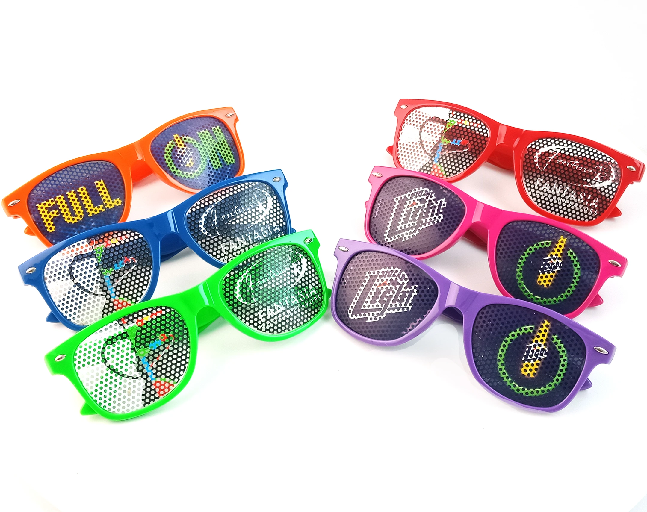 Wholesale promotion sunglasses custom logo pinhole plastic sunglasses