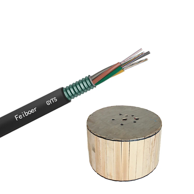 Outdoor Duct Aerial GYTS GYTA  4 6 8 12 24 36 48 72 96 144 288 Core G652D SM Armored Cable Optical Fiber