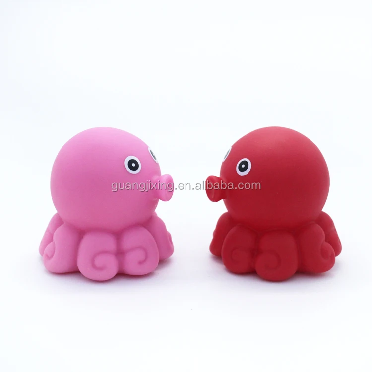 Light up cute animal plastic pvc toddler floating funny shower time playing Octopus bath toy