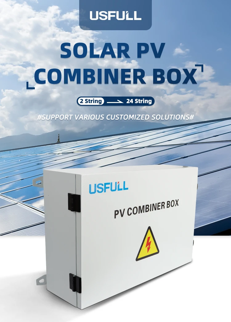 USFULL CE IEC Certificate Solar Combiner Box DC 1000V 1500V Wall-mounted IP65 8 In 1 Out 2 Strings PV String Junction Box