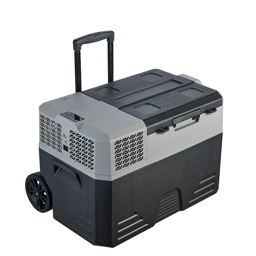 42/52/62L shockproof and customizable car fridge with built-in LED light detachable battery portable car refrigerator