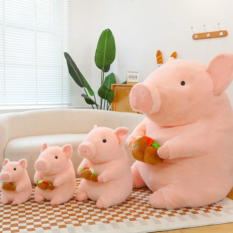 Cute Pink Gluttony Pig Plush Toy - Soft Polyester Perfect for Birthday & Holiday Gifts