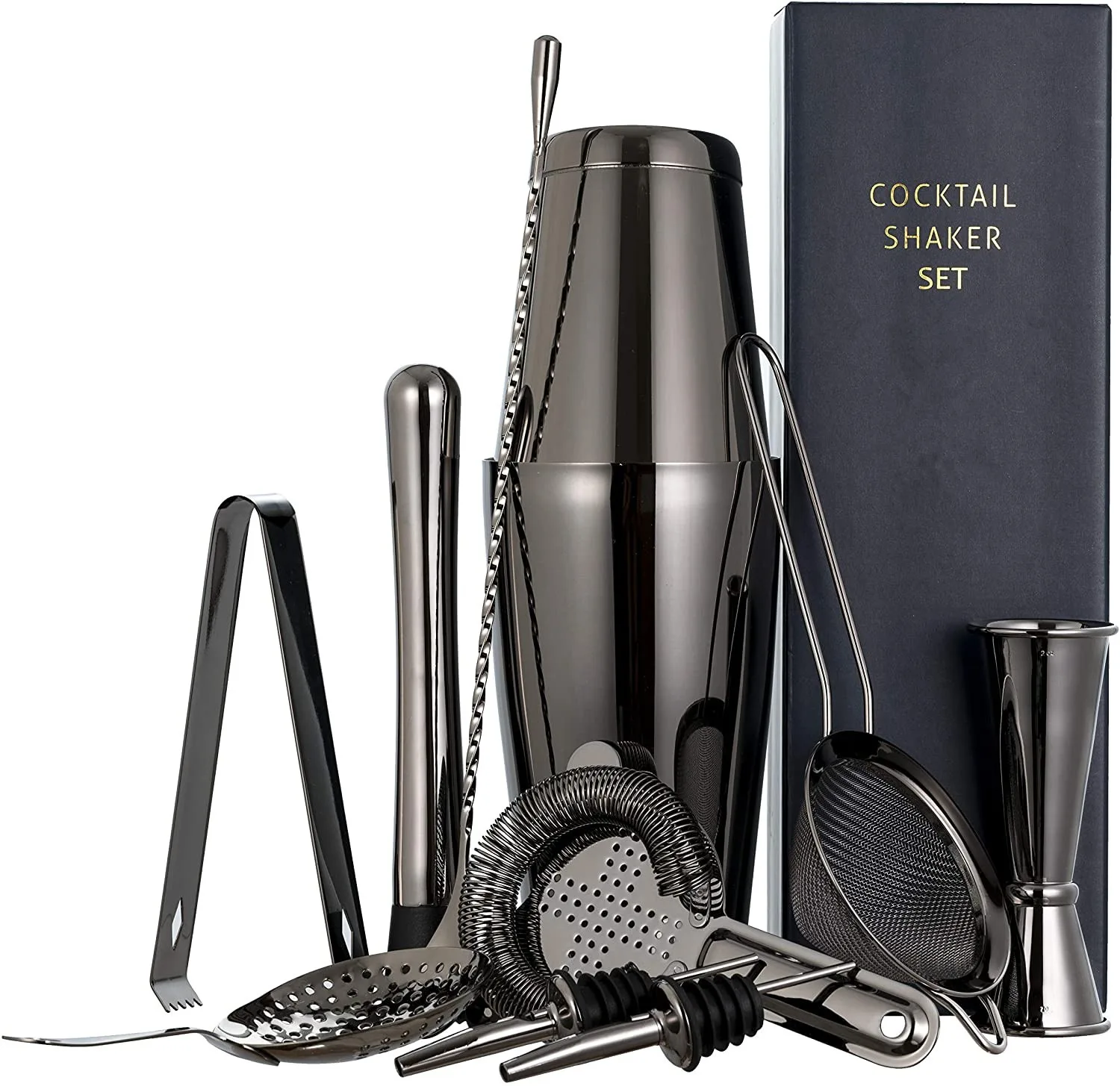 11 Pcs Stainless Steel Bartender Kit Cocktail Shaker Set,set cocktail shaker,cocktail set bartender kit