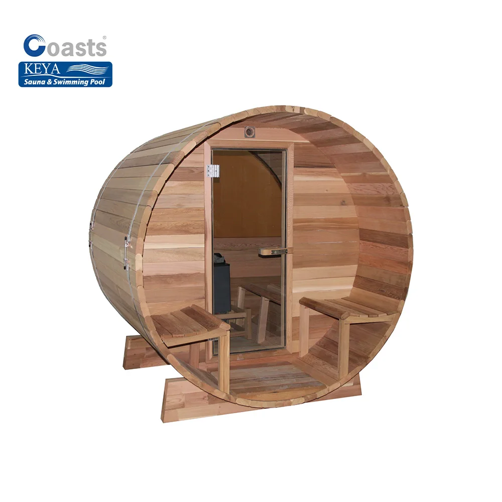 Keya Sauna Outdoor Wooden Sauna Room Outdoor 2 Person Red Cedar Sauna House Barrel