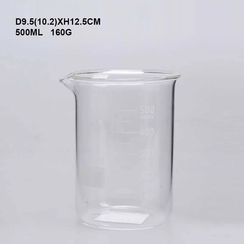 Glass Beaker Set of 5 Borosilicate Thick Low Form /	 measuring cup- 50ml, 100ml, 250ml, 500ml, 1000ml