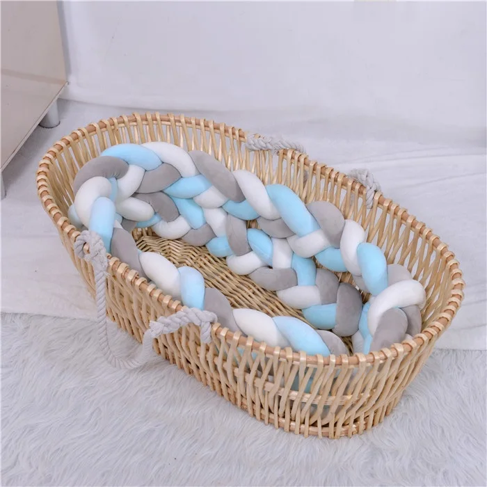 Eco-friendly Materials Handled Natural Woven White Baby Wicker Moses Basket For Sleeping