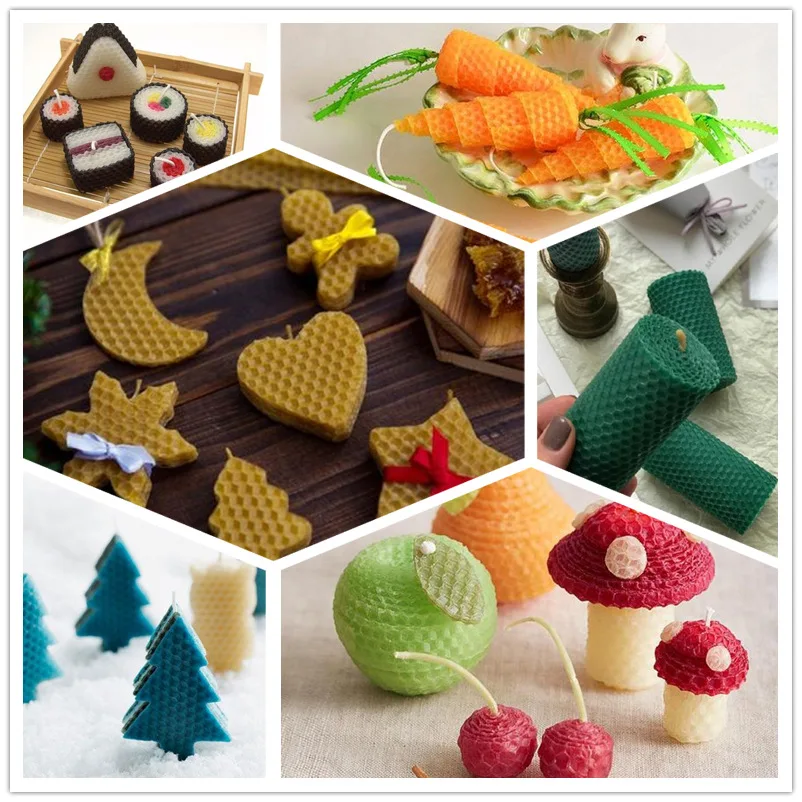 customized different colored beeswas sheets DIY hand rolled beeswax candle