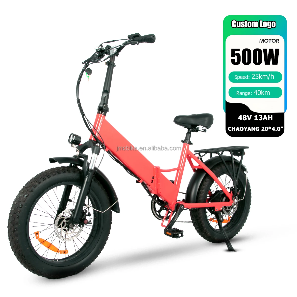 Aluminum Alloy 500W 20inch 48V 10Ah NFC Unlock Fat Tire Step Thru Electric Folding Bike