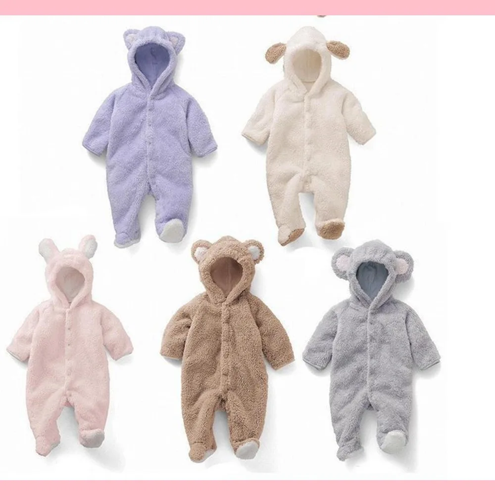 
Newborn Baby Romper Winter Costume /Baby Boys Clothes Coral Fleece Warm Girls Clothing Animal Overall /Baby Rompers Jumpsuit 