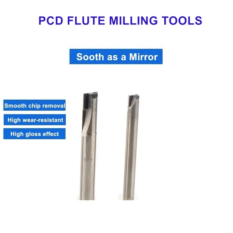 Diamond end mill Milling cutter PCD straight flute milling tool for granite carbon fiber aluminum