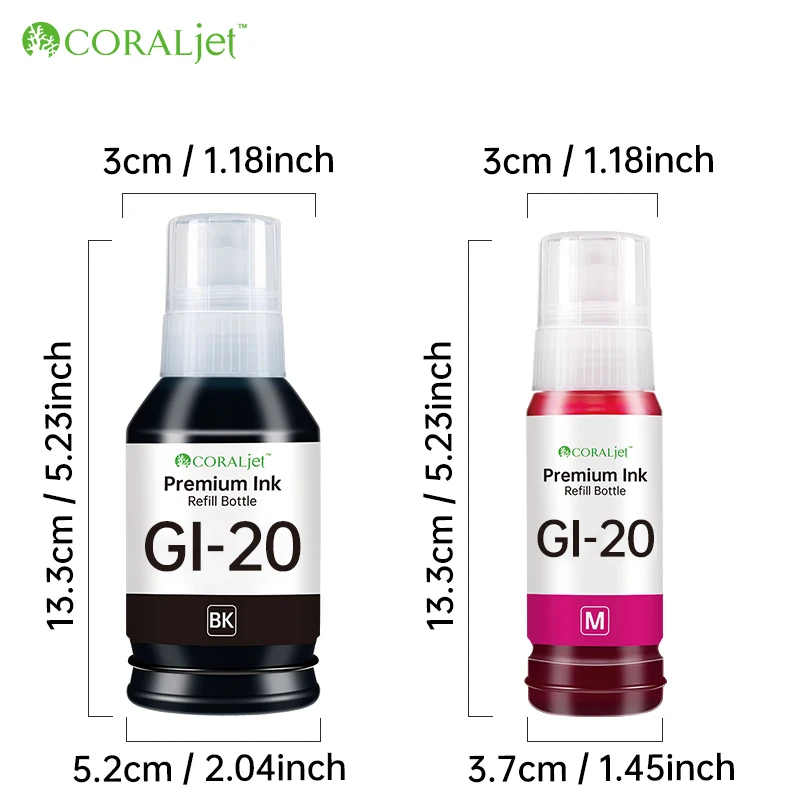 Слимационные чернила CORALjet на водной основе 20 GI-20 для принтера Canon G5020 G6020 G7020 G1220
