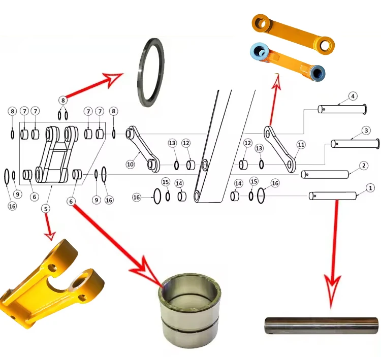 OEM Dimension Various Type Excavator Rods Connecting Link Bucket Connecting Rod