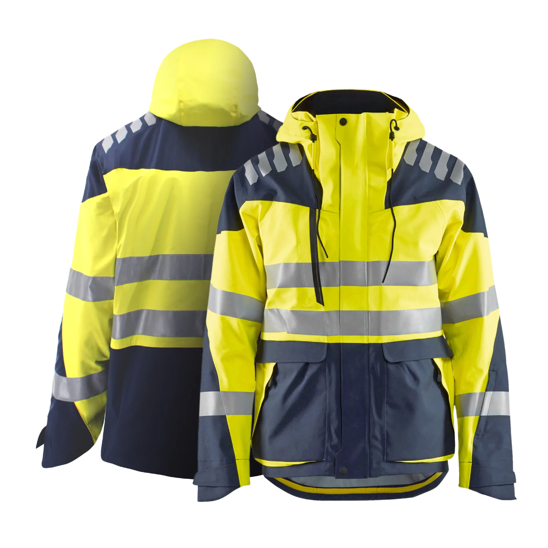 2 in 1 Double Layer Hi Vis Work Wear With Quilted Cotton Liner Work Jackets for Patrol Courier Emergency Outdoor Hi Vis Jackets