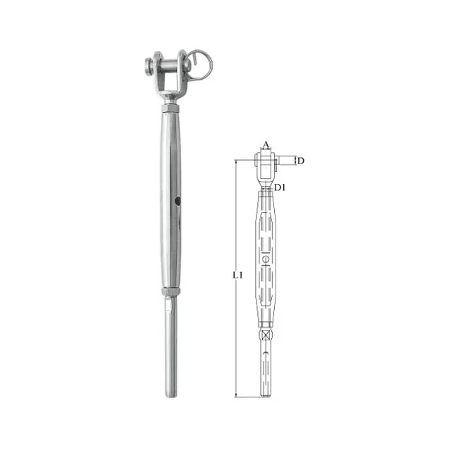 stainless steel mini rigging screw jaw & wire rope terminal welded form