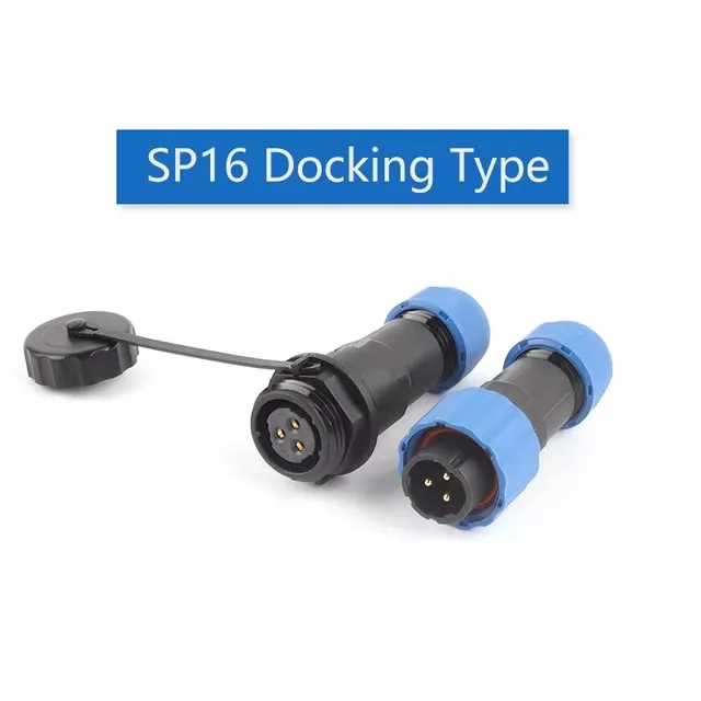 SP16 IP68 Waterproof Connectors Cable Connector Plug & Socket Male and Female 2 3 4 5 6 7 9 Pin Panel Mount Wire Aviation Plug