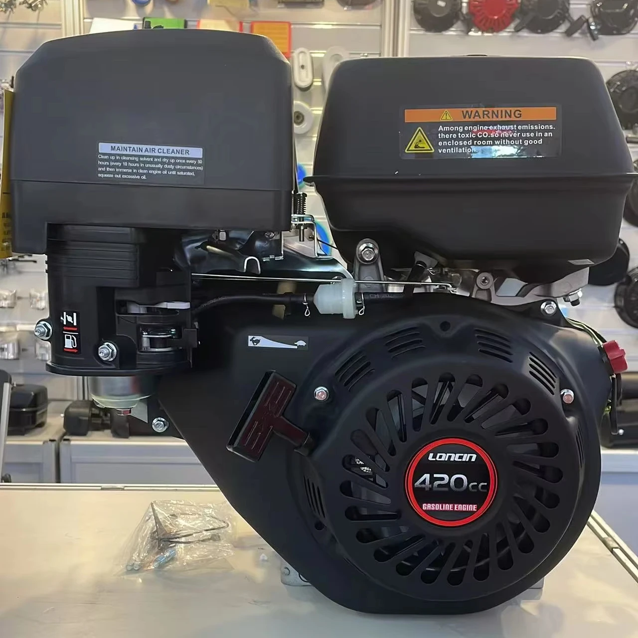 Loncin 420cc Single Cylinder Air-cooled Gasoline Engine with Kick Start 14HP Power Displacement for Machinery for Boats