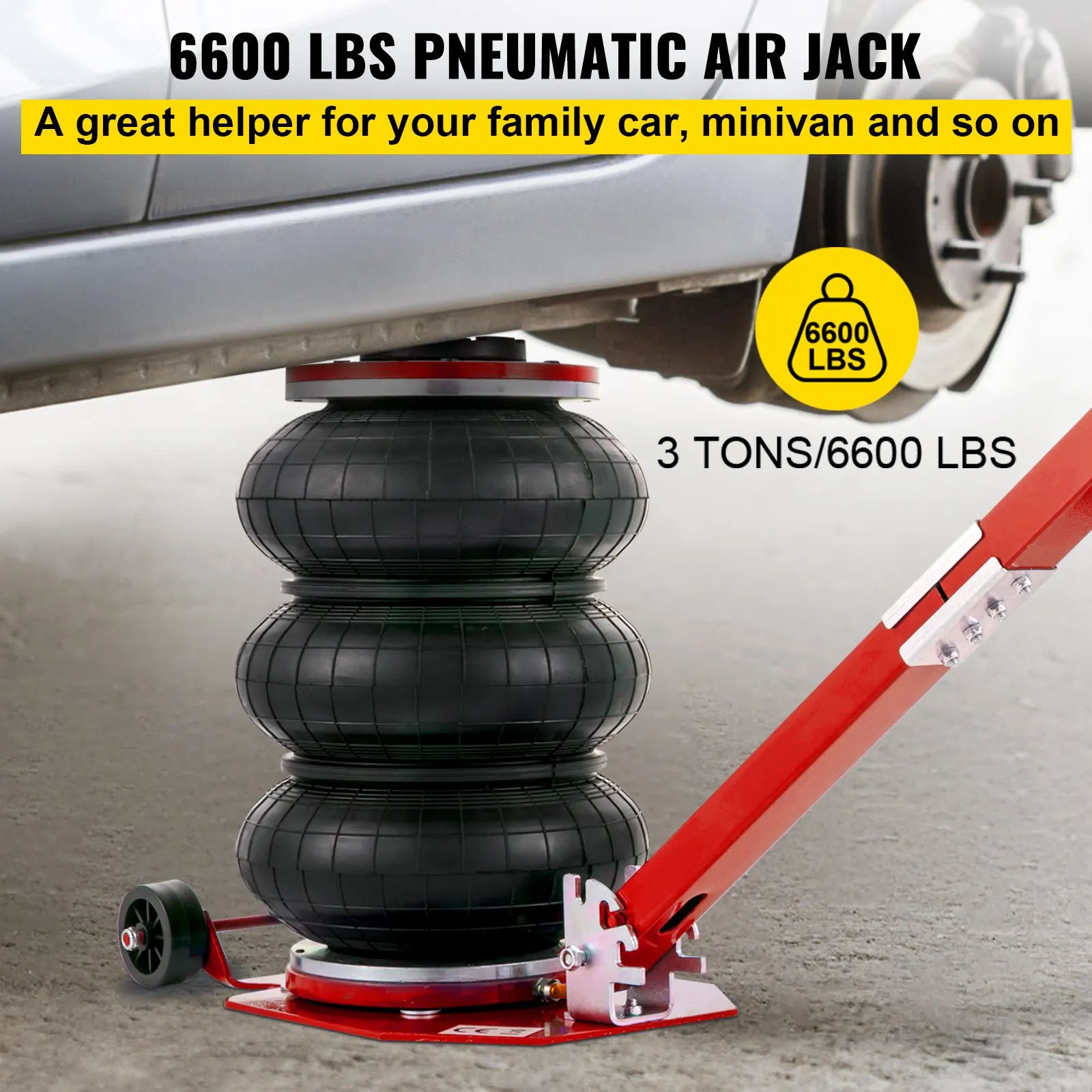 DAIXI Pneumatic Jack Quick Lift 3T, Car Repair Jacks and Floor Jacks, Folding Rod Fast Lifting, Quick Car Lifting Jack