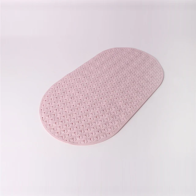 Transparent stone design plain sky blue PVC non-slip bath mat for bathroom