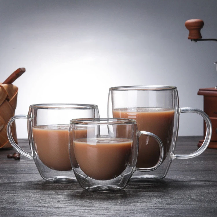 Factory Price 150/250/350/450 Ml Clear Glass Cups For Tea And Coffee Glass Juice Cup With Handle