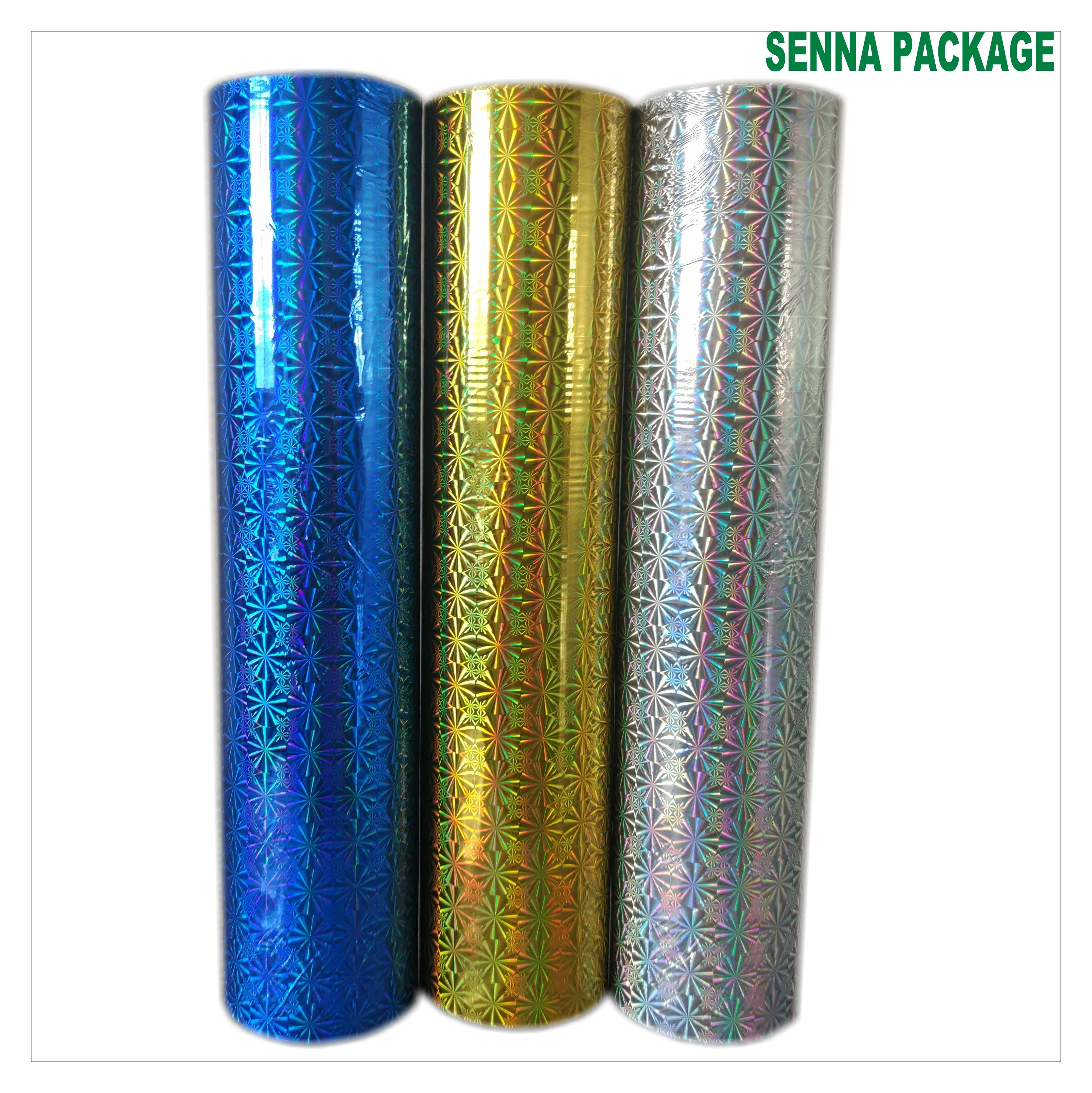 China Film Supplier Bopp Metalized Holographic Thermal Hot Roll With Glue
