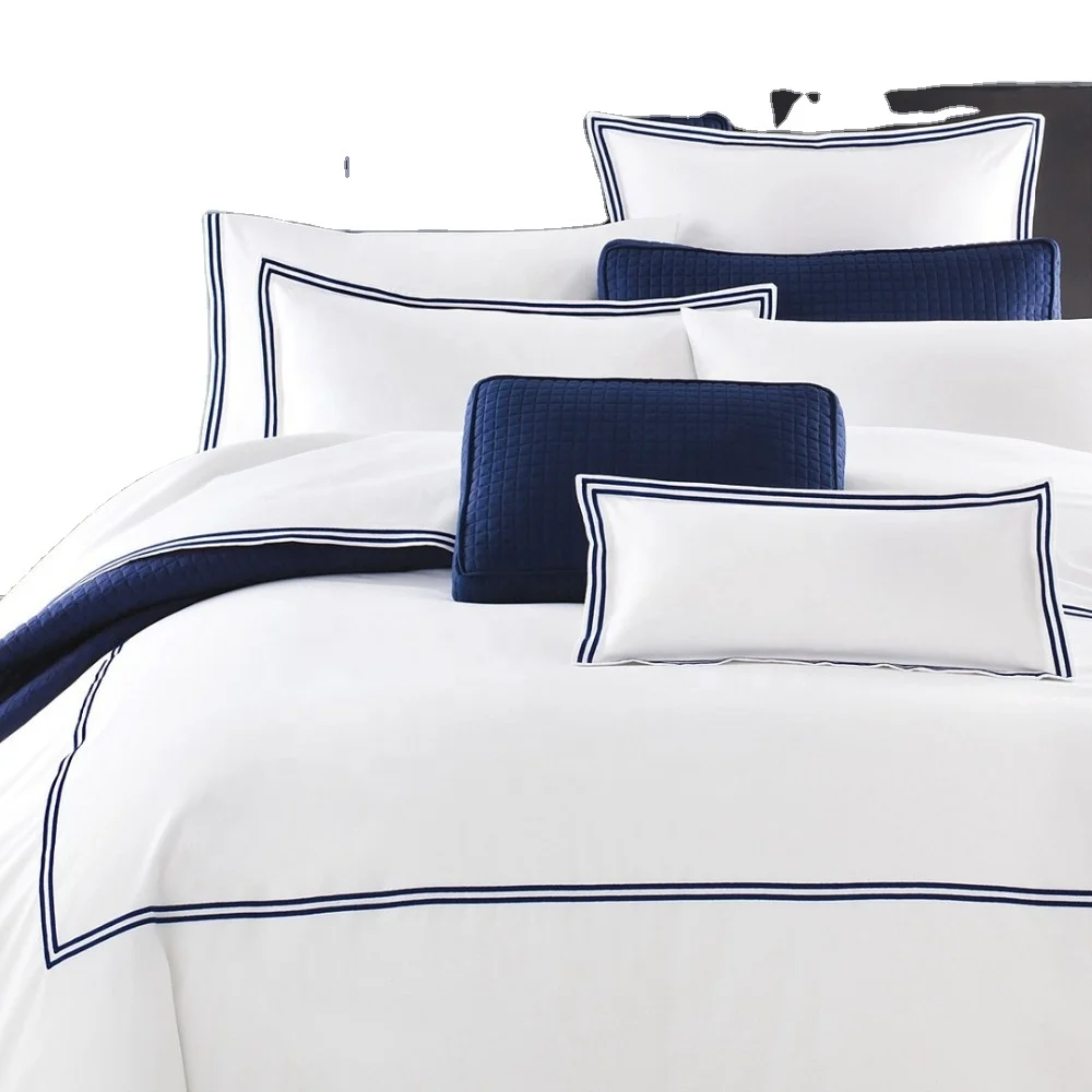 Customized embroidered  cotton bed sheet set popular bedding sets hot sale 5 star hotel bedding sets