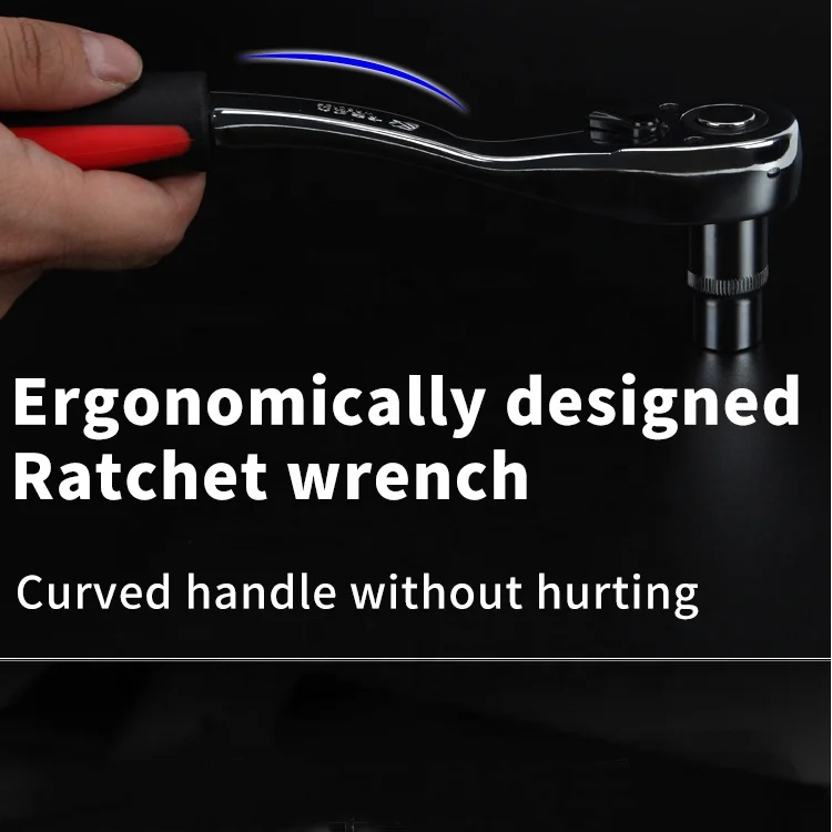 KAFUWELL SS3730G 22PCS 1/4 CR-V Ratchet Wrench Mechanic Car Repair Household Tool Socket Set Tool Kit