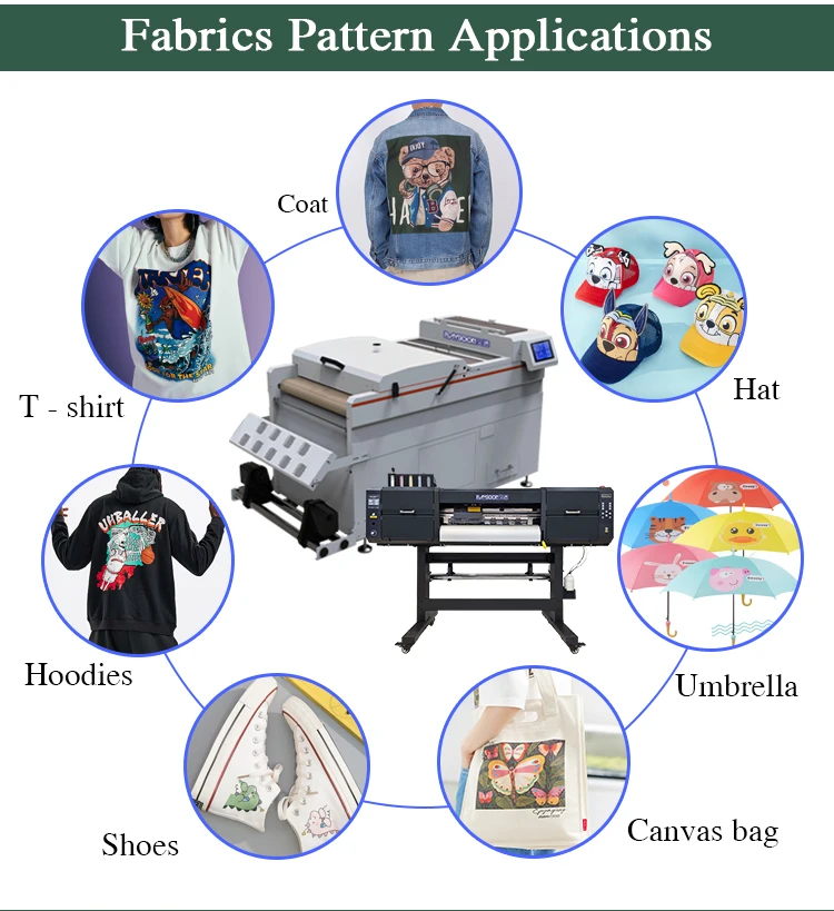 Baysoon 60cm Digital T Shirt Textile Printing Machine Heat Pet Film Imprimante t-shirt DTF Printer With Double 4 i3200 Print Hea