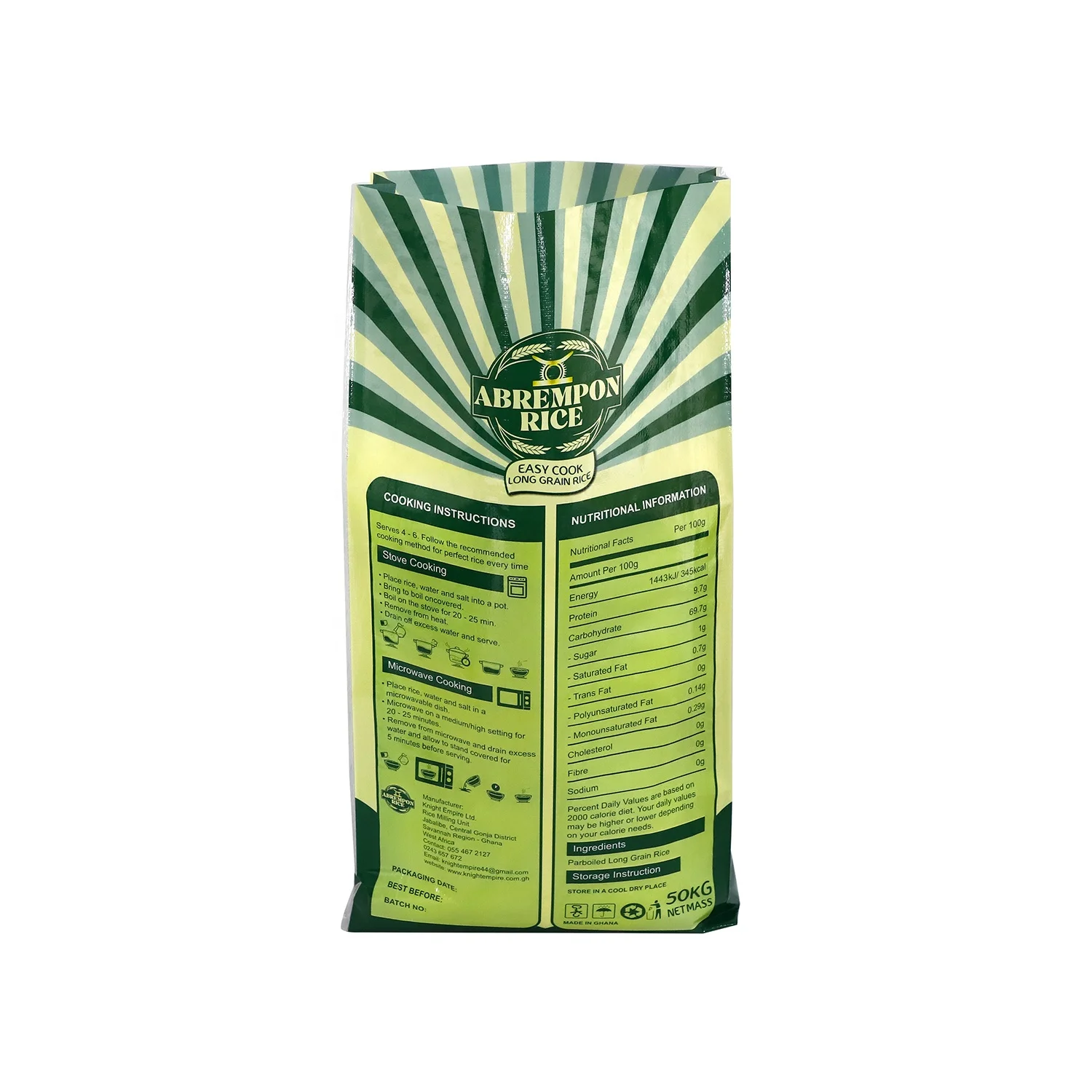 
Agricultural 25kg 30kg 50kg 100kg pp woven empty rice sack design 