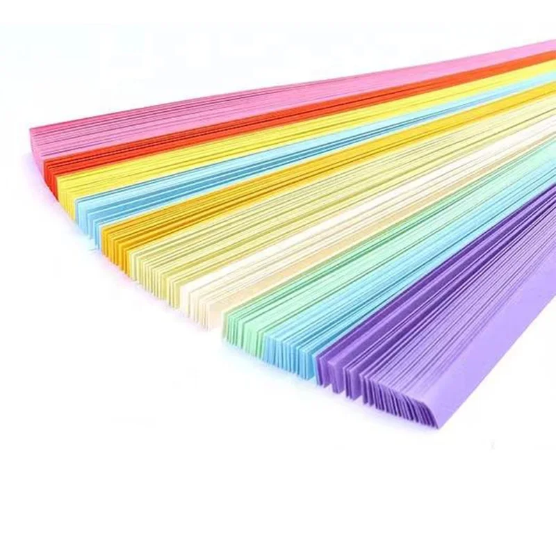 Christmas Star Paper Decoration Origami Paper Vintage Purple Double Sided Folding Strips Solid Color Decoration Paper Strips DIY