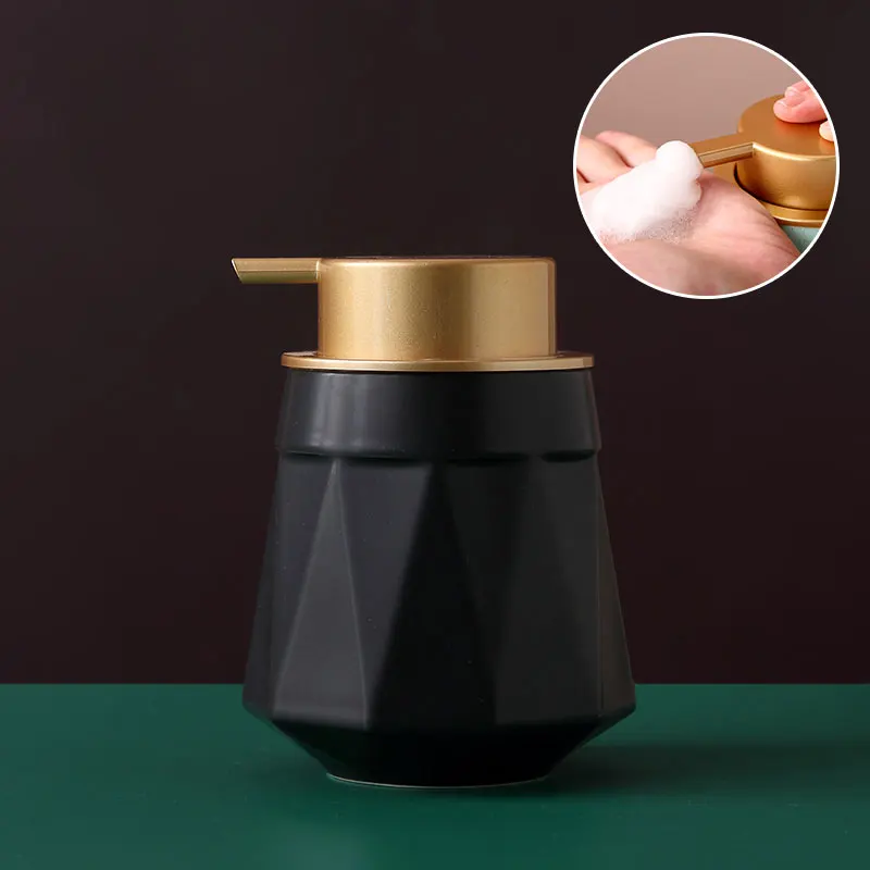 Multicolor Simplicity Ceramic Bubbler Bottle Liquor Dispenser Liquid Soap Lotion Pump Bottle Bathroom Product