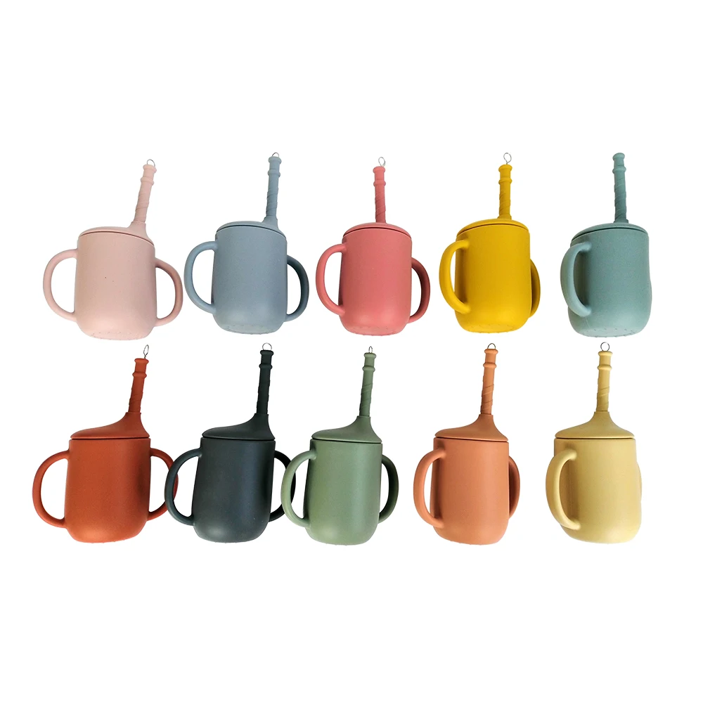 Baby Shower Gift Cartoon Mushroom Sippy Cup Sealed And Leak-Proof Straw Cup With Lid Feeding Liquid Feed Water Bottles For Girls