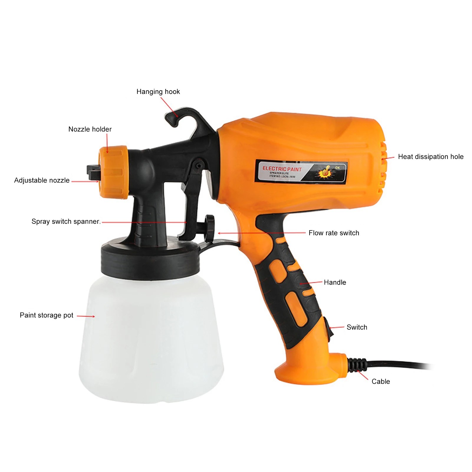 Hot Selling Painting Tool 550W Power Hvlp  Paint Gun Airless Portable Electric Paint Sprayer Sprayer Machine For Wall Furniture