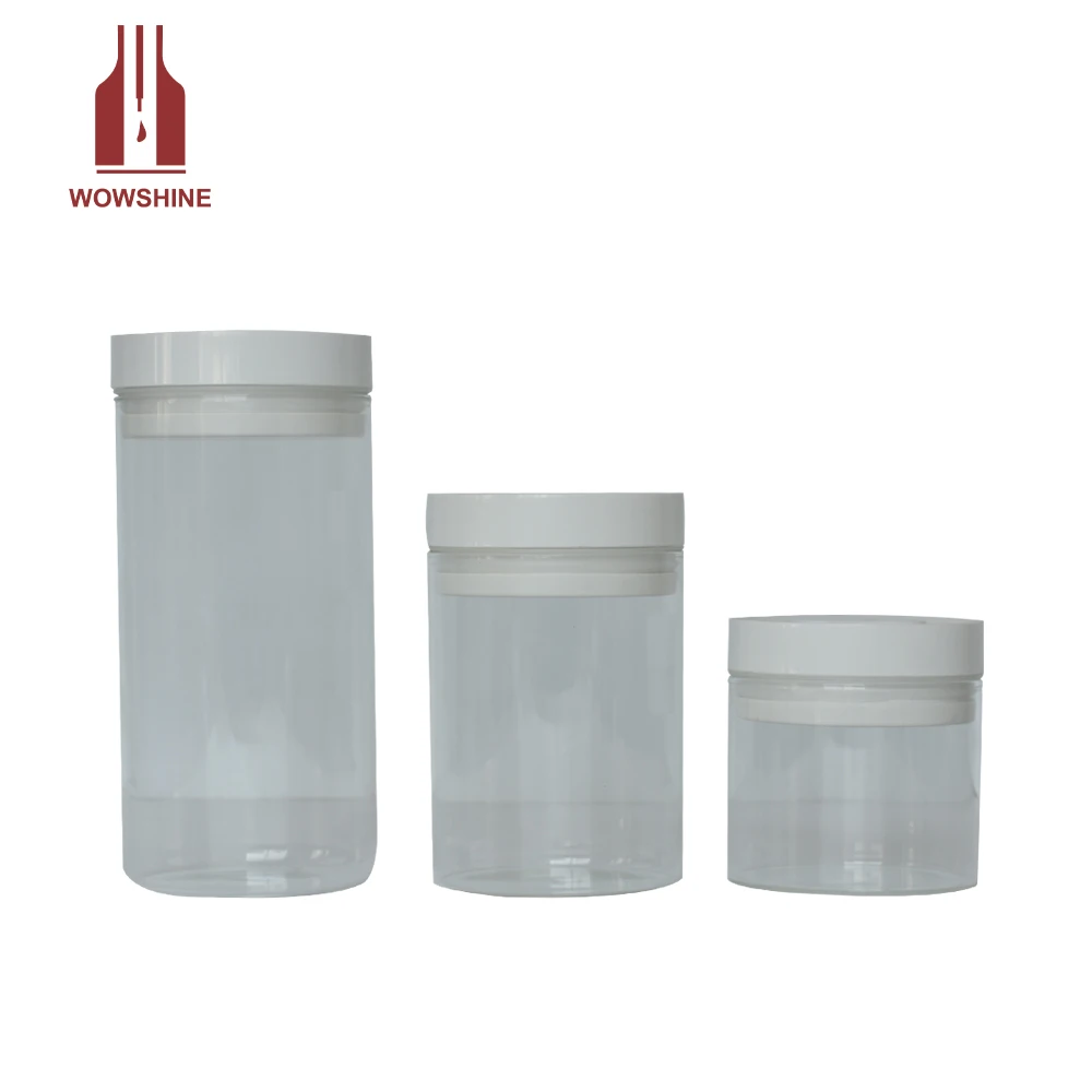 Plastic Storage Container Food Grade Packaging Bottle Honey Cookie Jar with Lid Good Sealing green Suits