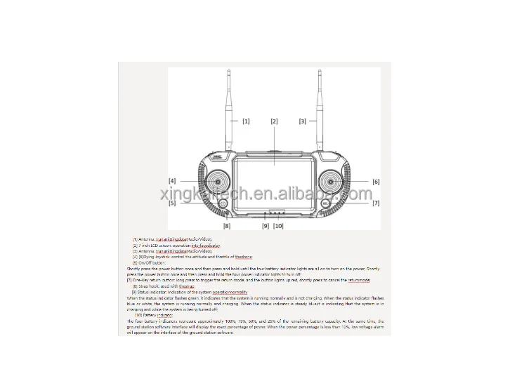 HD Screen Displays Radio Controller Transmitter Drone remote Control Drone Part Integrated With Remote Control UAV Drone