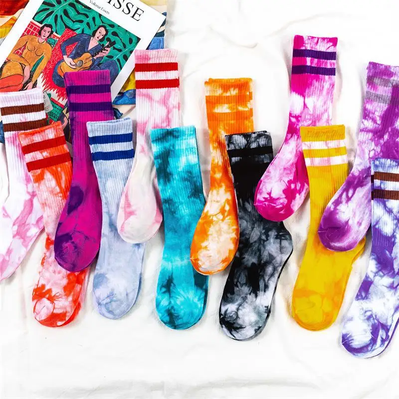 wholesale Latest Design knit Custom Unique Trendy Funny men tie dye socks