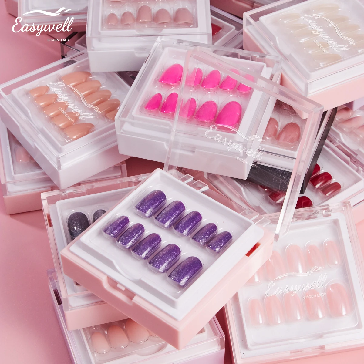 New fashion round fake-nails custom private label false nails Easywell design nail supplier