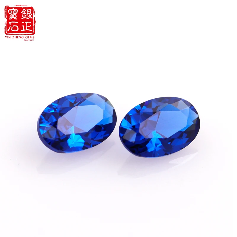 factory price shape Oval loose blue 113# spinel stone synthetic gemstone